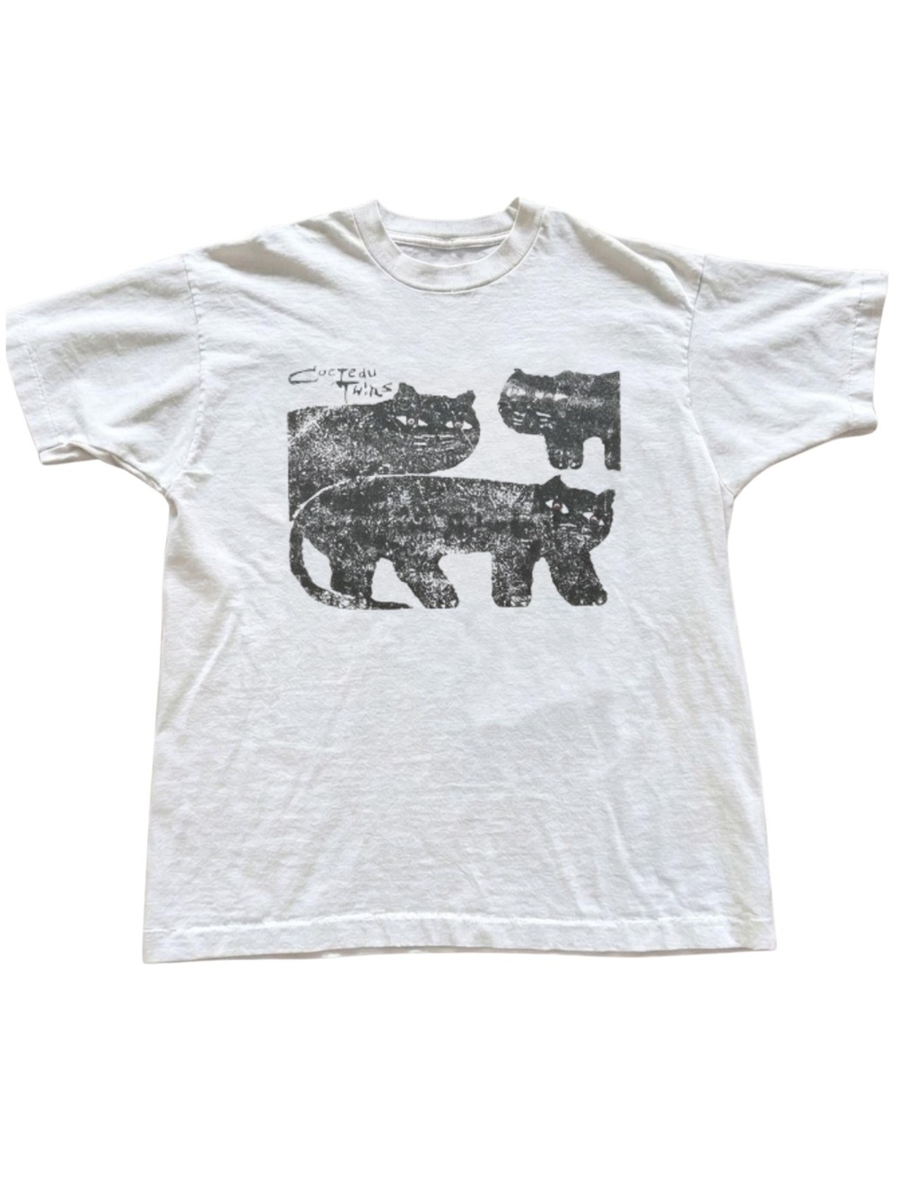 Gildan Cocteau Twins White Cat Graphic T-Shirt